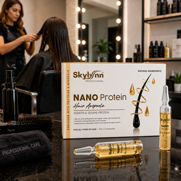 NANO Protein Hair Ampoule | Keratin & Sesame Protin | 9ml x 6 ampoules || For  All Types of Hair