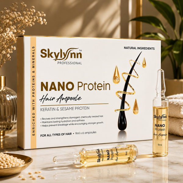NANO Protein Hair Ampoule | Keratin & Sesame Protin | 9ml x 6 ampoules || For  All Types of Hair